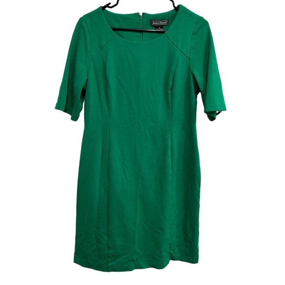 Jessica Howard Green Sheath Short Sleeved Knee Length Dress Size 14 - Picture 1 of 8